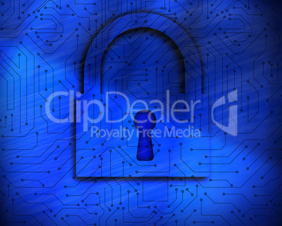 Lock on digital background