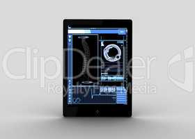 Digital tablet showing medical spine interface