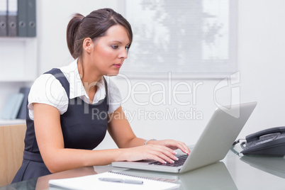 Woman working on her computer