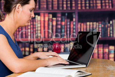 Student using laptop