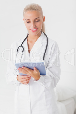 Doctor consulting tablet pc