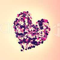 Pink confetti in heart shape