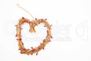 Straw heart shaped wreath