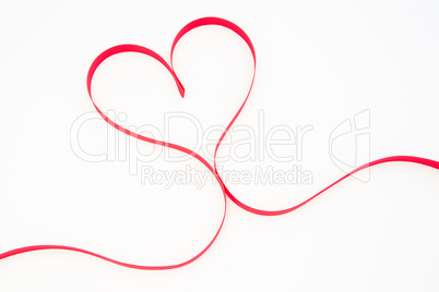 Heart shaped pink ribbon