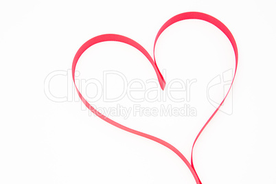 Pink heart shaped ribbon