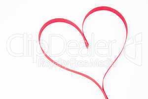 Pink heart shaped ribbon