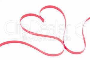 Pink ribbon shaped into heart