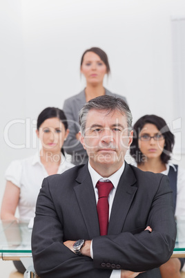 Businessman and his team taking a break