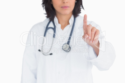 Doctor pointing the finger in the air