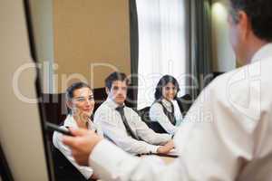 Businessman giving a presentation