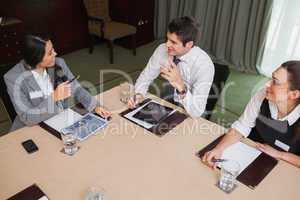 Business people talking at meeting