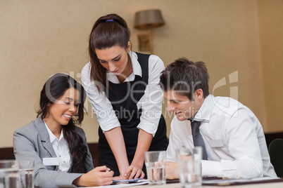 Business people talking during meeting