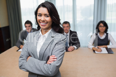 Businesswoman smiling