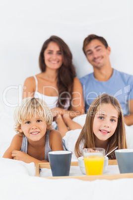 Children taking the breakfast