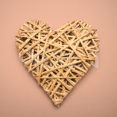 Wicker heart ornament