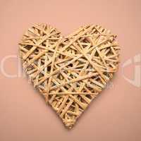 Wicker heart ornament