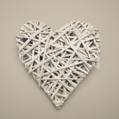 Wicker heart ornament