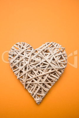 Wicker heart ornament