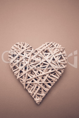 Wicker heart ornament