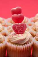 Valentines day pink and white cupcakes