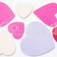 Various confetti hearts