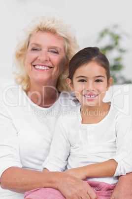 Happy granddaughter and grandmother portrait