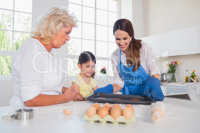 Girl preparing cookies