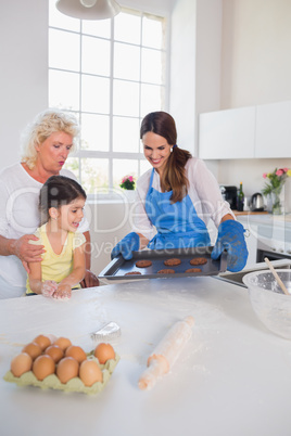 Girl looking at home-made cookies