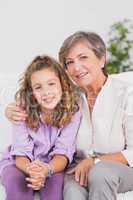 Portrait of a little girl and her grandmother