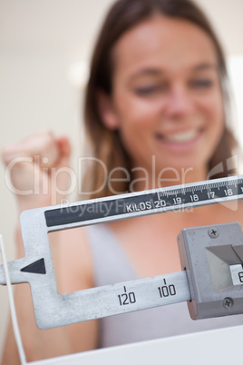 Scale showing dieting success