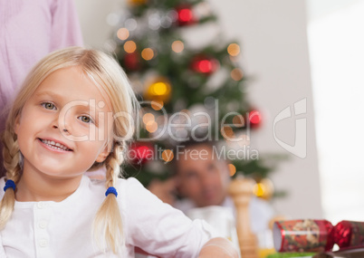 Cute girl smiling at christmas Cute girl smiling at christmas