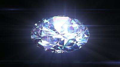 Diamond spinning in seamless animation with alpha mask. HD 1080.