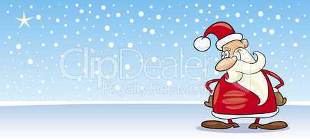 Santa Claus with star cartoon card