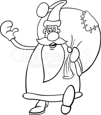 santa claus cartoon for coloring book