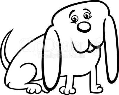 little dog cartoon illustration for coloring