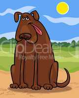 brown big dog cartoon illustration
