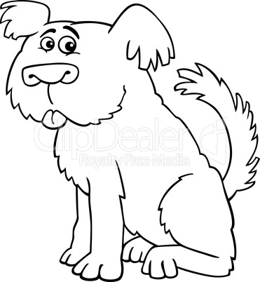 Sheepdog shaggy dog for coloring book