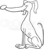 greyhound dog cartoon for coloring book