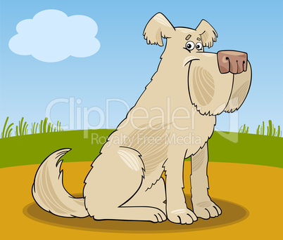 Sheepdog shaggy dog cartoon illustration