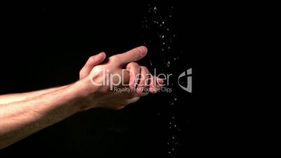 Man washing his hands