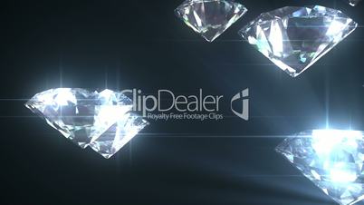 Beautiful Diamonds flying with Matte in Looped animation. HD 1080.