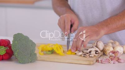 Couple making a salad