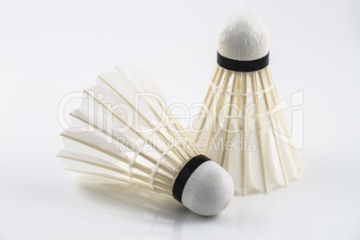 Couple white shuttlecock