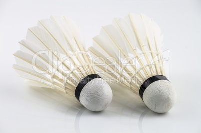 Couple white shuttlecock