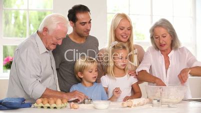 Children having fun baking