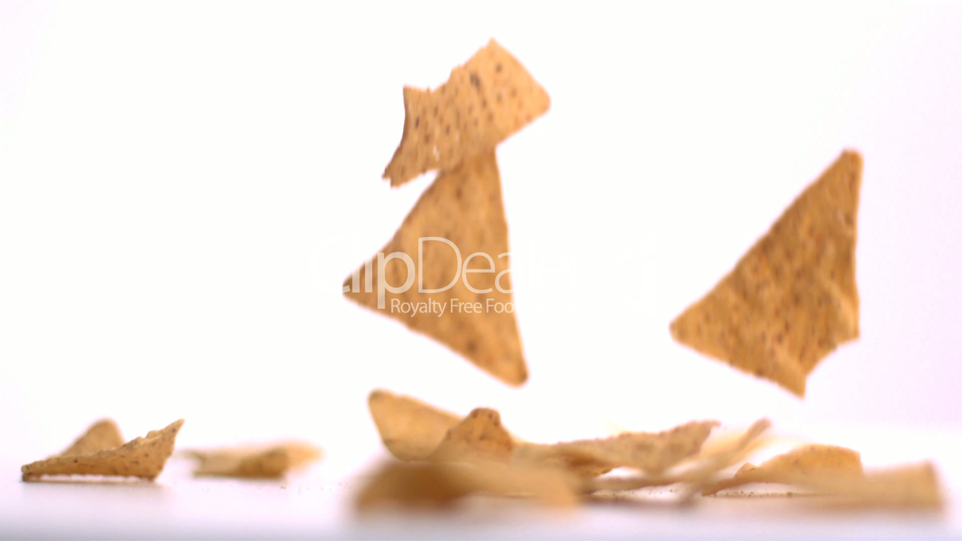 Tortilla chips falling down: Royalty-free video and stock footage