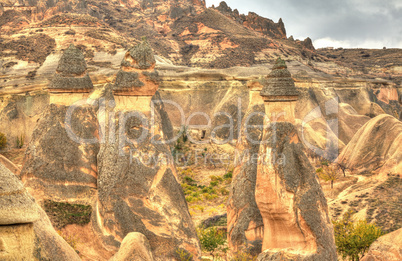 Famous cave city  Cappadocia at Turkey, HDR photography