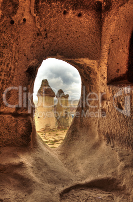 Famous cave city  Cappadocia at Turkey, HDR photography