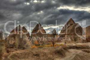 Famous cave city  Cappadocia at Turkey, HDR photography