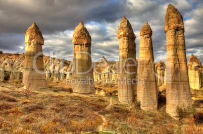 Famous cave city  Cappadocia at Turkey, HDR photography